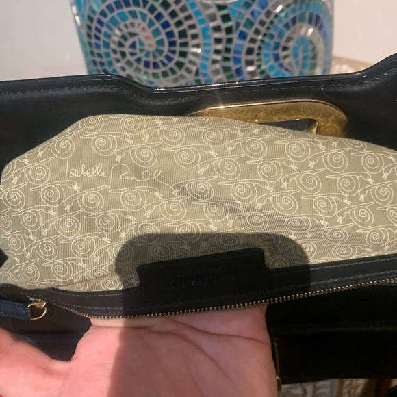 BVLGARI ISABELLA ROSSELLINI LEATHER HANDBAG black calf - Picture 14 of 15